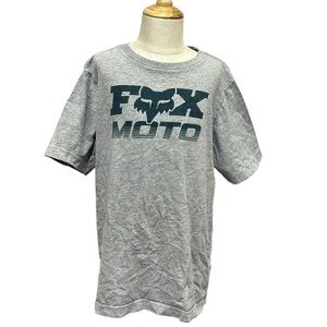 Fox Moto Gray Blue Classic Short Sleeve Crew Neck Graphic Tee Big Boys Large